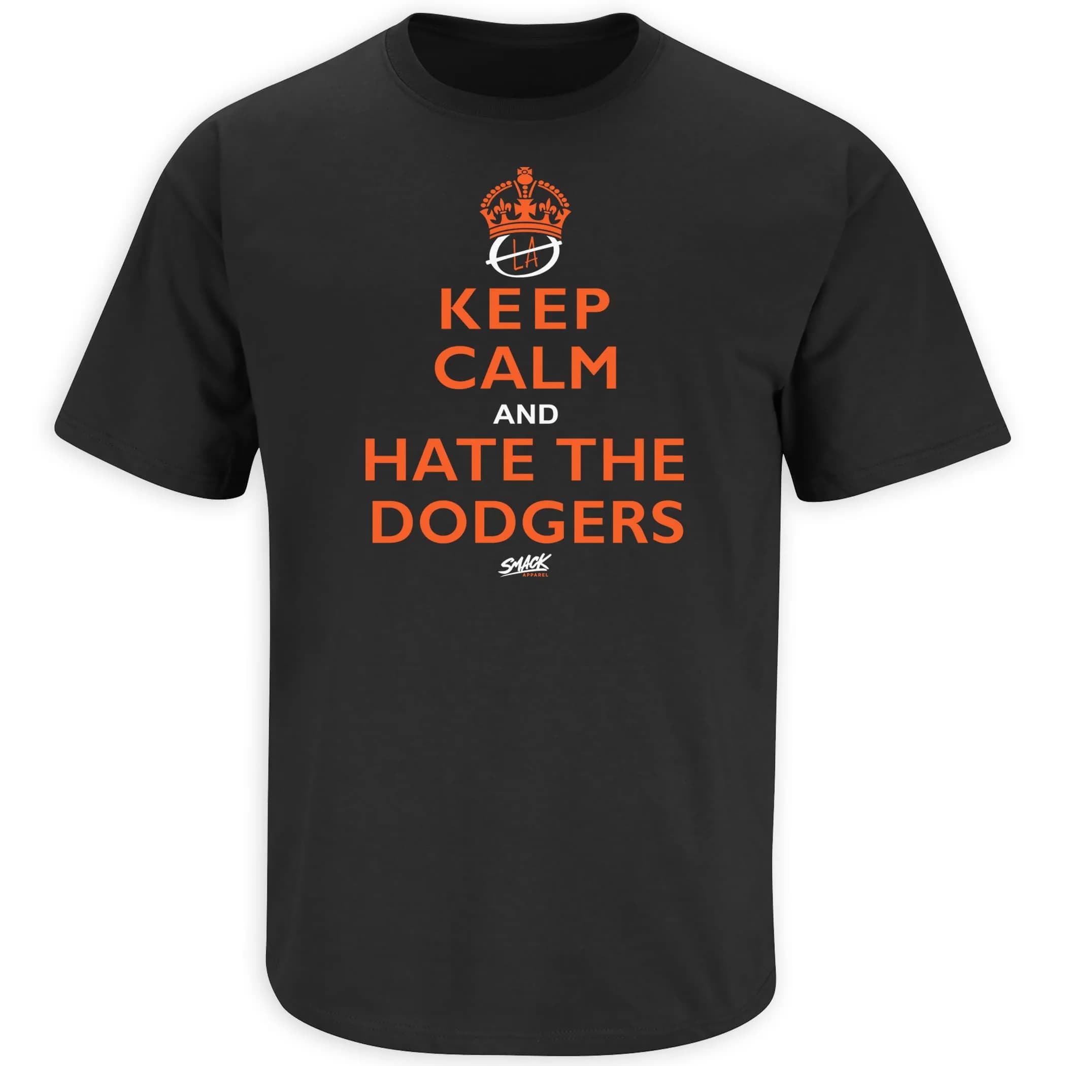 Smack Apparel Keep Calm and Hate the Dodgers T-Shirt for San Francisco Baseball Fans (SM-5XL) (Black Short Sleeve, X-Large) | Support Your Team in Style - main product image