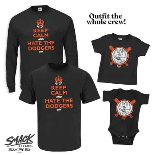 Smack Apparel Keep Calm and Hate the Dodgers T-Shirt for San Francisco Baseball Fans (SM-5XL) (Black Short Sleeve, X-Large) | Support Your Team in Style thumbnail 4