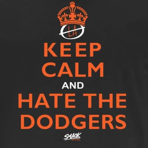 Smack Apparel Keep Calm and Hate the Dodgers T-Shirt for San Francisco Baseball Fans (SM-5XL) (Black Short Sleeve, X-Large) | Support Your Team in Style thumbnail 2