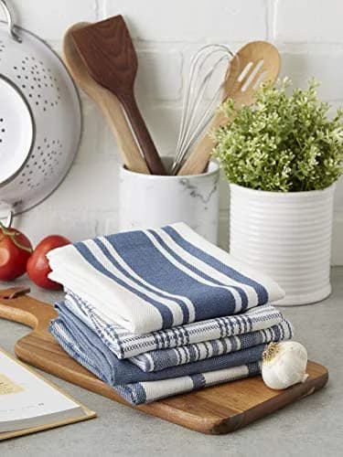 DII Assorted Woven Kitchen Dishtowel Set 18x28" (45.7x71.1 cm) | 5 Piece 100% Cotton Absorbent Lint-Free Towels thumbnail 4