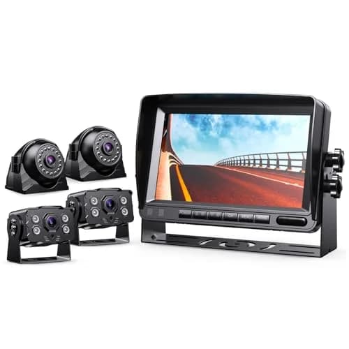 eRapta HD 1080p Backup Camera System Kit with 7-inch Monitor & 4 Cameras | 170° Wide Angle, IP69K Waterproof, DVR Recording thumbnail 1