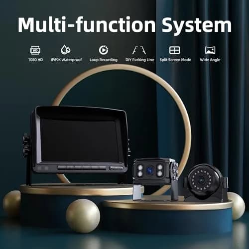 eRapta HD 1080p Backup Camera System Kit with 7-inch Monitor & 4 Cameras | 170° Wide Angle, IP69K Waterproof, DVR Recording thumbnail 7