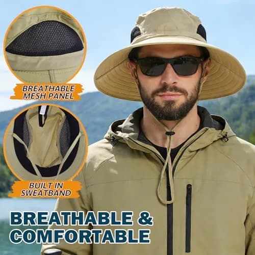 EINSKEY Wide Brim Sun Hat UPF 50+ Waterproof Packable for Men & Women | UV Protection & Breathable (70-120 chars) thumbnail 5
