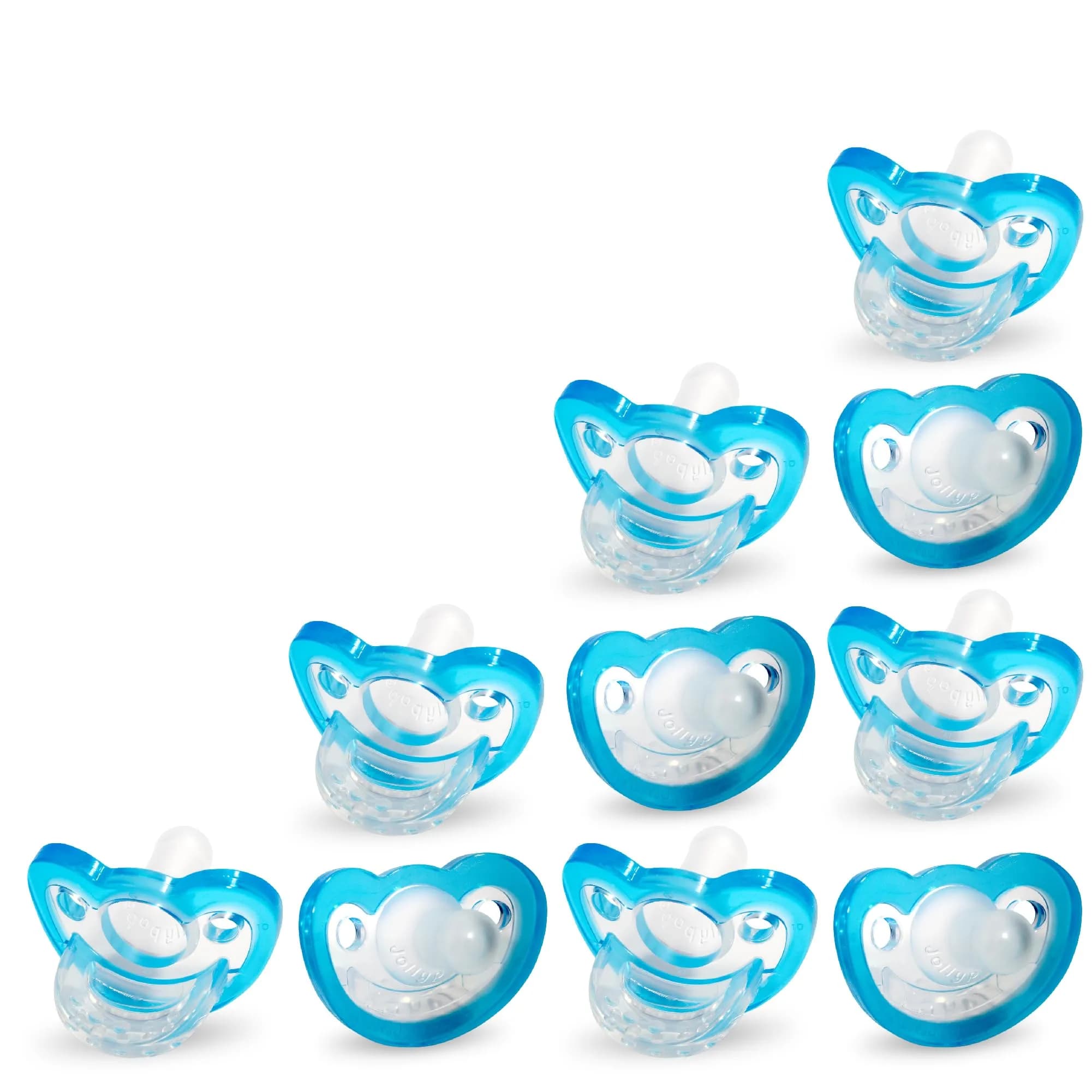 RAZBABY JollyPop Pacifier 2 Pack Pink | Natural Orthodontic Nipple, 3+ Months, USA Made — Blue