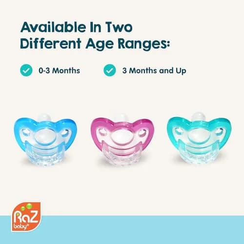 RAZBABY Jollypop Pacifier for Babies 3 Months & Up | Natural Orthodontic Design, BPA-Free, USA Made, 2 Pack, Blue thumbnail 8