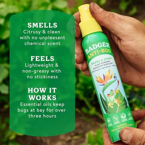Badger Natural Insect Repellent Spray 240ml (8 Fl Oz) | DEET-Free, Family Friendly, Organic Essential Oils thumbnail 5