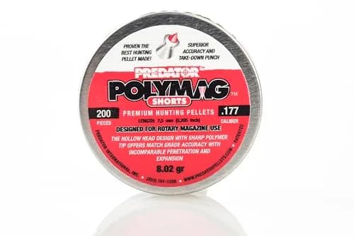 Predator Polymag 1010-01 Short Air Gun Pellets .177 Cal, 8 Grains | Accurate, Heavy Hunting Pellet for Long Range Shooting thumbnail 2