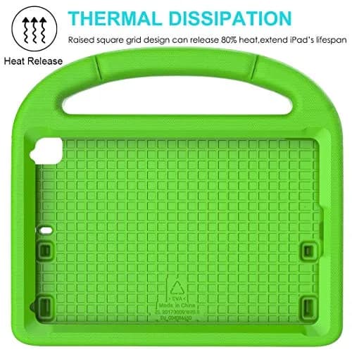 Suplik Kids Case for iPad Mini 1-5 (7.9") | Green EVA & Rubber with Handle, Kickstands & 2 Screen Protectors thumbnail 8