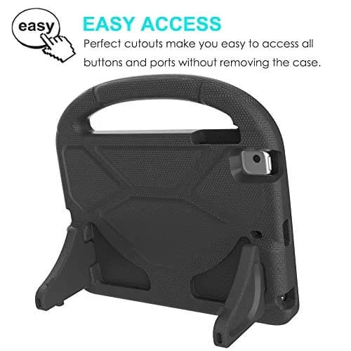 Suplik Kids Case for iPad Mini 1-5 (7.9") | Black EVA Rubber Handle Stand Cover with 2 Screen Protectors thumbnail 6