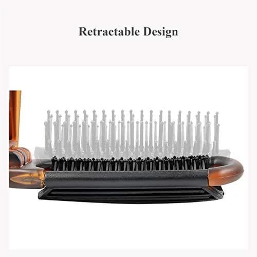Ancable Folding Hair Brush with Mirror for Women, Mini Portable Detangling Brush 10.5cm (4.1 inches) | Wet & Dry Use thumbnail 3