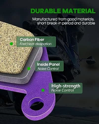SCITOO Front and Rear Brake Pads for Honda CR125R 2002-2007 | OEM Quality, Carbon Fiber thumbnail 4