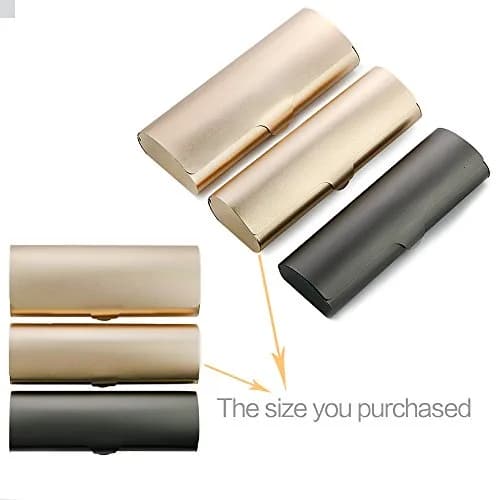 EZESO ESSENTIAL SKINCARE Hard Shell Eyeglass Case | Aluminum Alloy with Suede Lining, Gun Gray (Small) thumbnail 8
