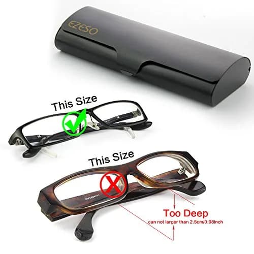 EZESO ESSENTIAL SKINCARE Hard Eyeglass Case for Men, Aluminum Alloy with Suede Lining, Black-Large (16.4 cm x 6.6 cm x 3.9 cm) thumbnail 4