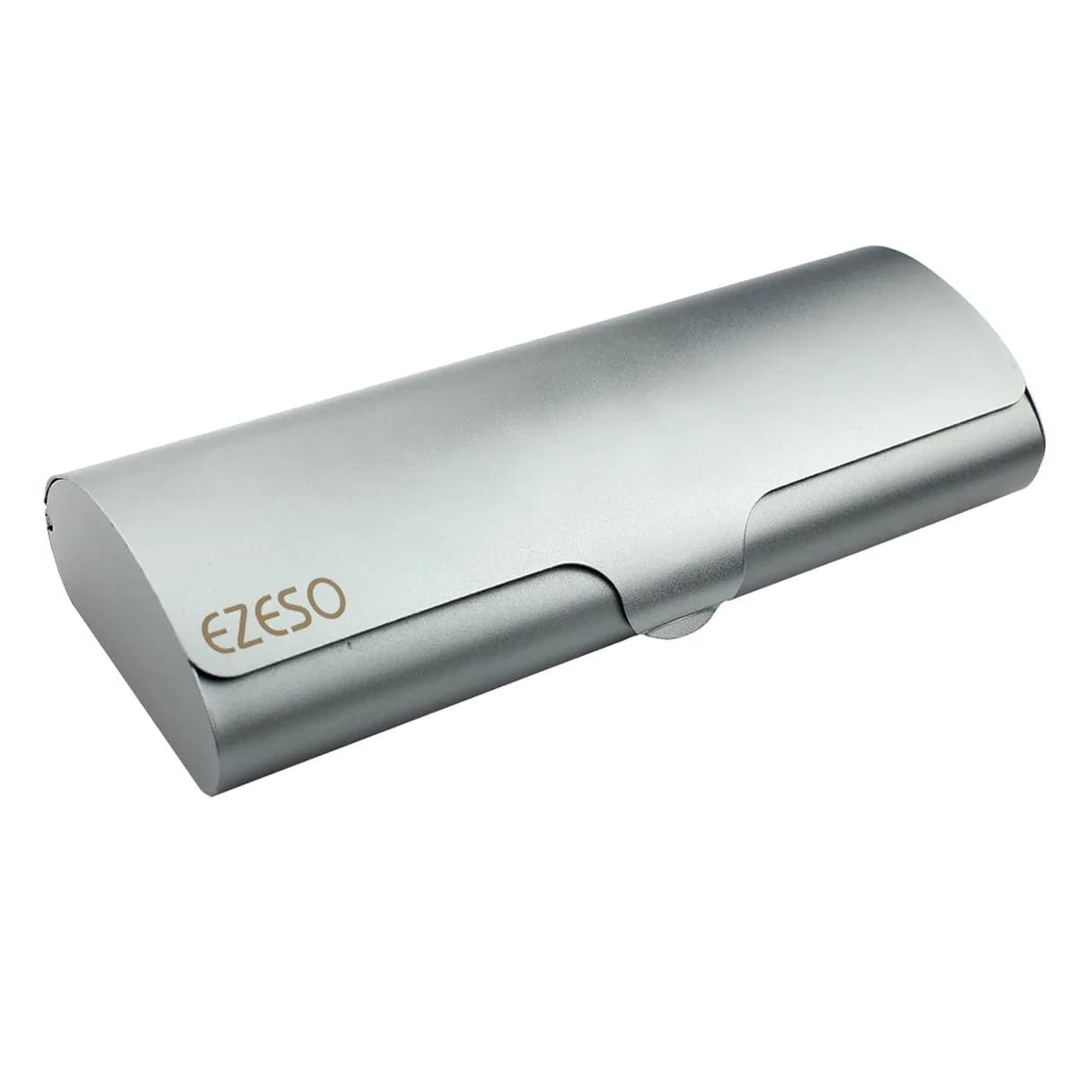 EZESO ESSENTIAL SKINCARE Hard Eyeglass Case for Men | Aluminum Alloy & Suede Lined, Gun Gray Large — Gun Gray-large