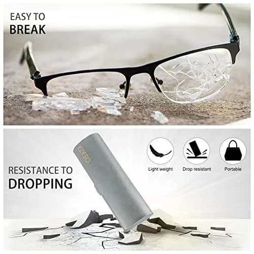 EZESO ESSENTIAL SKINCARE Hard Eyeglass Case for Men | Aluminum Alloy & Suede Lined, Gun Gray Large thumbnail 4