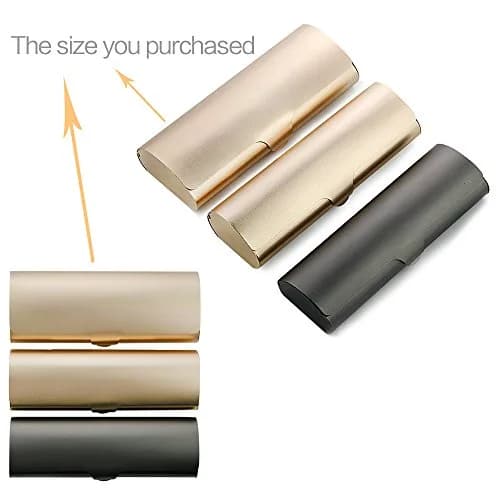 EZESO ESSENTIAL SKINCARE Hard Eyeglass Case for Men | Aluminum Alloy & Suede Lined, Gun Gray Large thumbnail 8