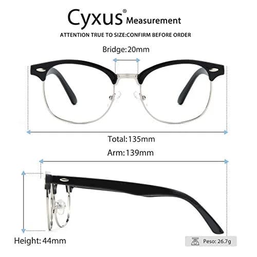 Cyxus Browline Blue Light Glasses for Men Women Reduce Eye Strain Black | Anti-Reflective & Durable thumbnail 7