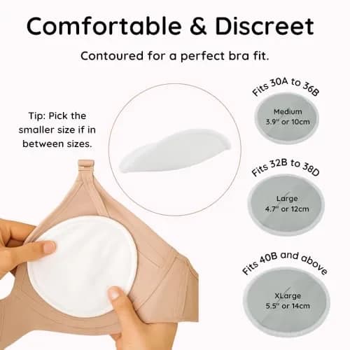 BABY BLISS Organic Bamboo Nursing Pads 14 Washable Breast Pads with Wash Bag | 3-Layer Absorbency for Leak Protection thumbnail 3