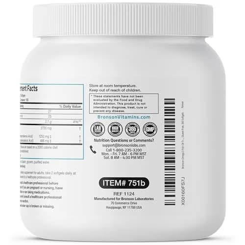 Bronson Omega-3 Fish Oil High EPA/DHA Triple Strength 2720 mg | Supports Heart, Brain & Vision thumbnail 4