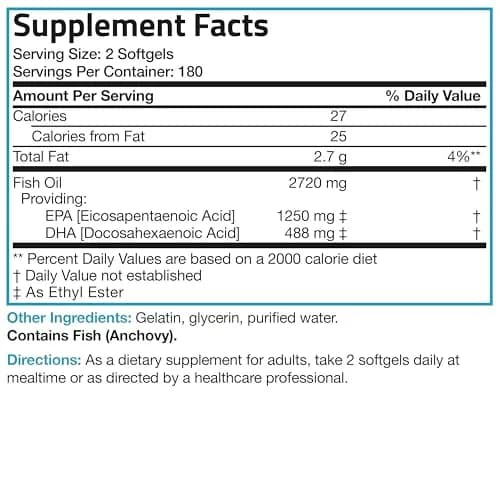Bronson Omega-3 Fish Oil High EPA/DHA Triple Strength 2720 mg | Supports Heart, Brain & Vision thumbnail 5