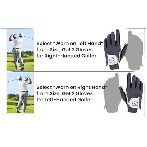 FINGER TEN Men's Golf Gloves Rain Grip 2 Pack (Gray, M/Large) | Wet Weather Performance & Breathable Mesh thumbnail 6