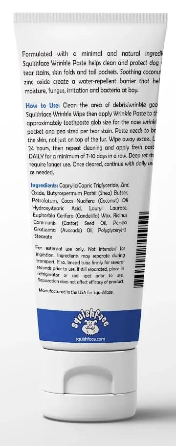 Squishface Wrinkle Paste for Bulldogs & Pugs 59ml (2oz) | Gentle Wrinkle Cleaner for Dogs thumbnail 3