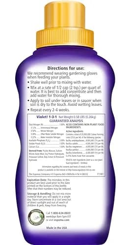 Espoma Organic Violet! 8oz Plant Food | Organic Fertilizer & Bloom Booster for Indoor Violets thumbnail 2