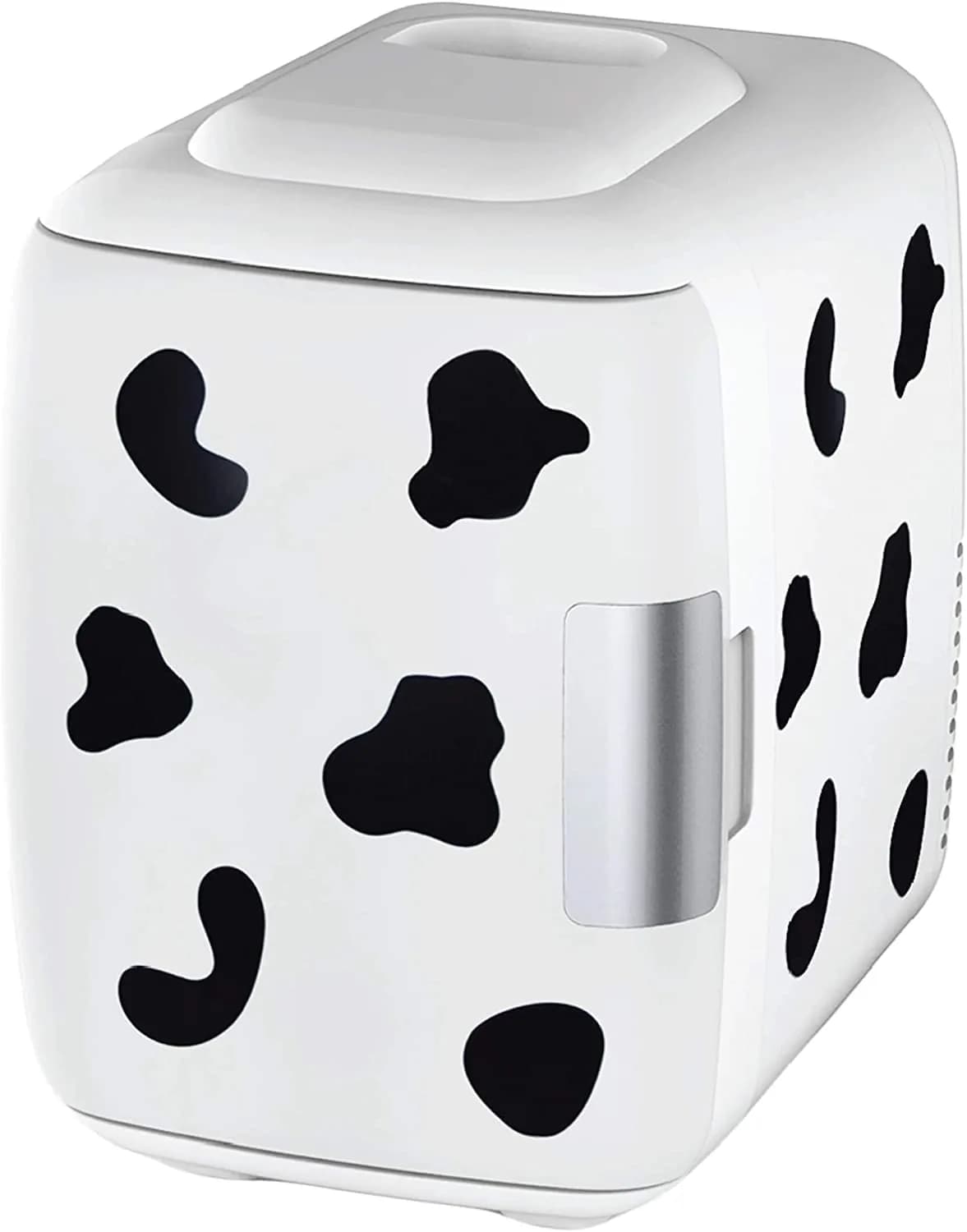 Cooluli Skincare Mini Fridge 4L Cow Print | Portable Cooler & Warmer for Beauty & Food