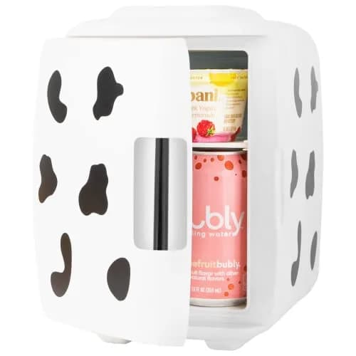 Cooluli Skincare Mini Fridge 4L Cow Print | Portable Cooler & Warmer for Beauty & Food thumbnail 2