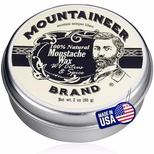 Mountaineer Brand Natural Mustache Wax Citrus & Spice 60ml (2oz) | Long-Lasting Hold for Styling thumbnail 1