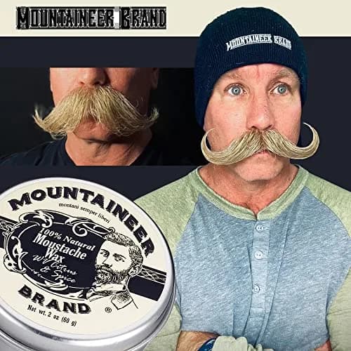 Mountaineer Brand Natural Mustache Wax Citrus & Spice 60ml (2oz) | Long-Lasting Hold for Styling thumbnail 5