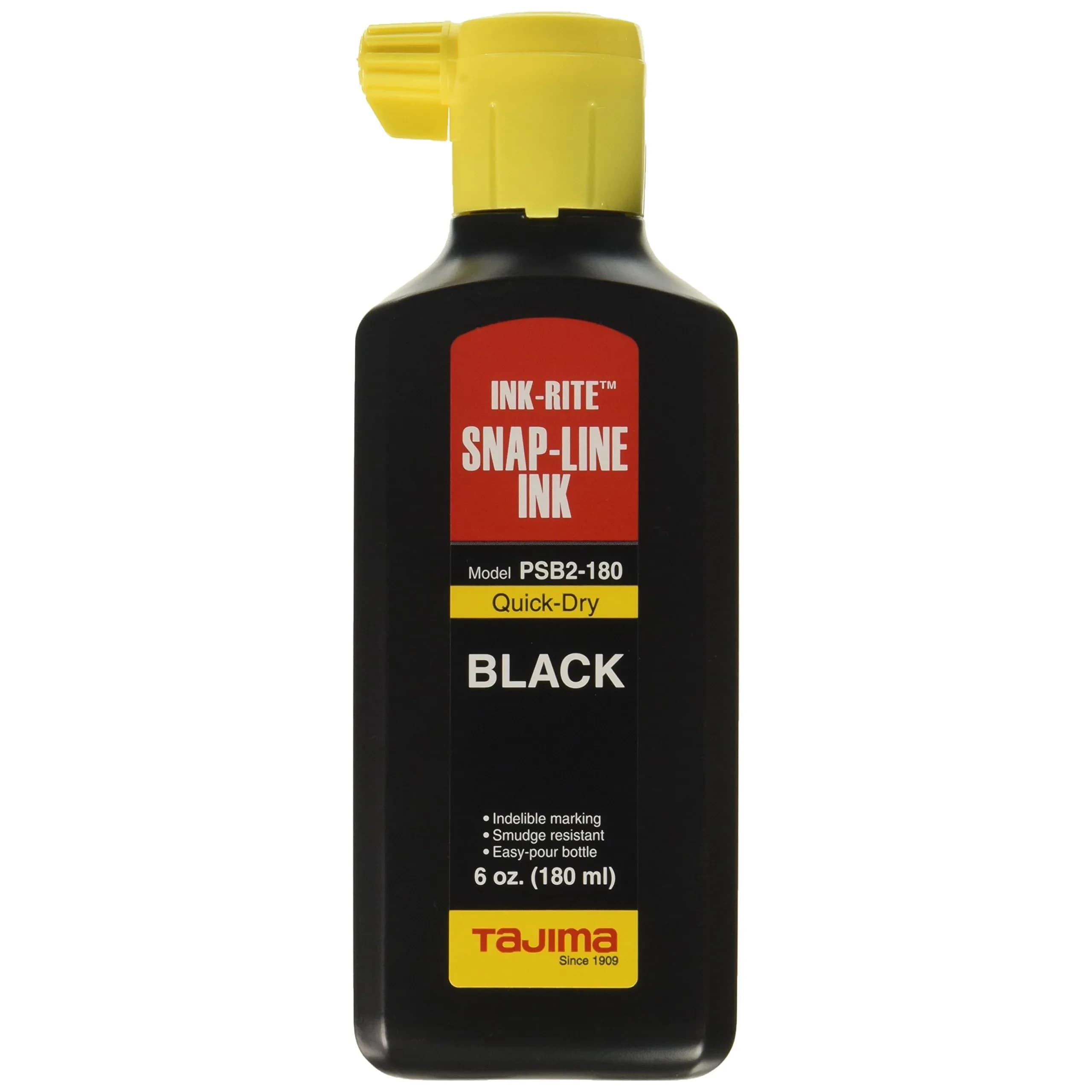 Tajima Ink Rite Quick Dry Black Ink 170ml (5.7 fl oz) | Professional Grade Marking Ink — Black