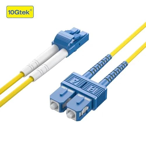 10Gtek Fiber Patch Cable - LC to SC OS2 1G/10G Singlemode Duplex 3m | High-Quality Cost-Effective Fiber Optic Cord thumbnail 3