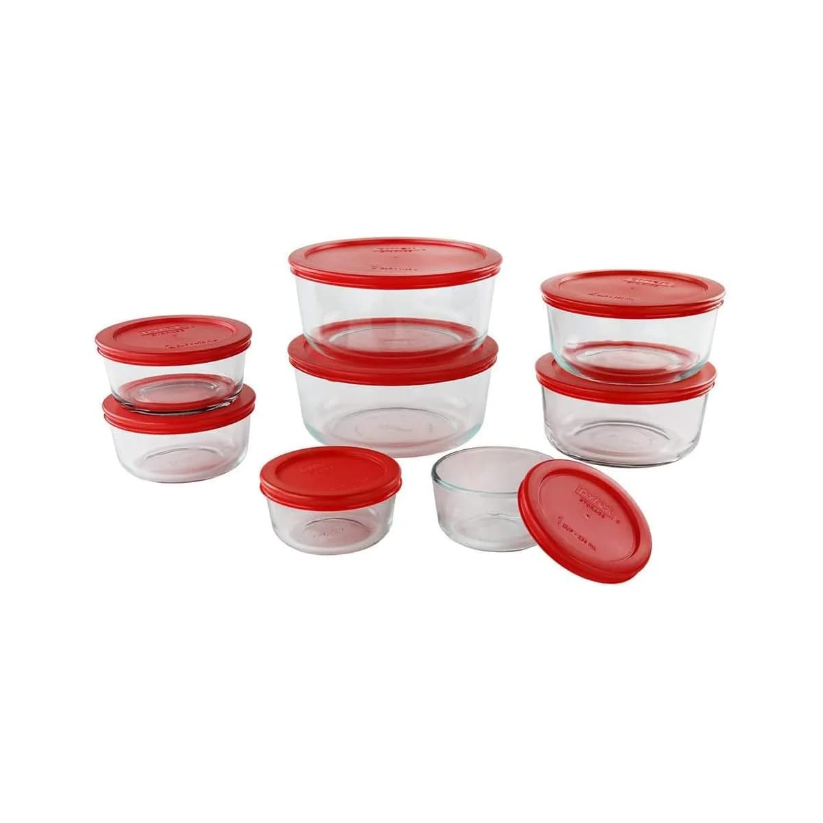 Pyrex Simply Store 7-Pack Glass Food Storage Containers Set with Lids 1.9L (7-Cup) | Airtight & Leak-Resistant for Kitchen & Pantry — (Medium)