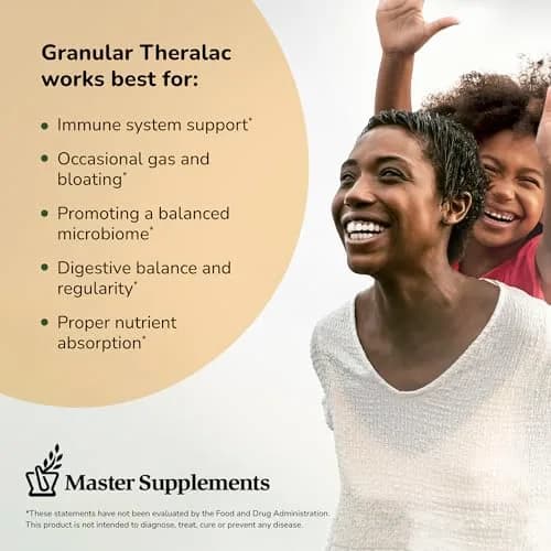 Master Supplements Granular Theralac 1.05 oz Pack of 2 | Multi-Strain Probiotic Powder for Gut & Immunity thumbnail 5