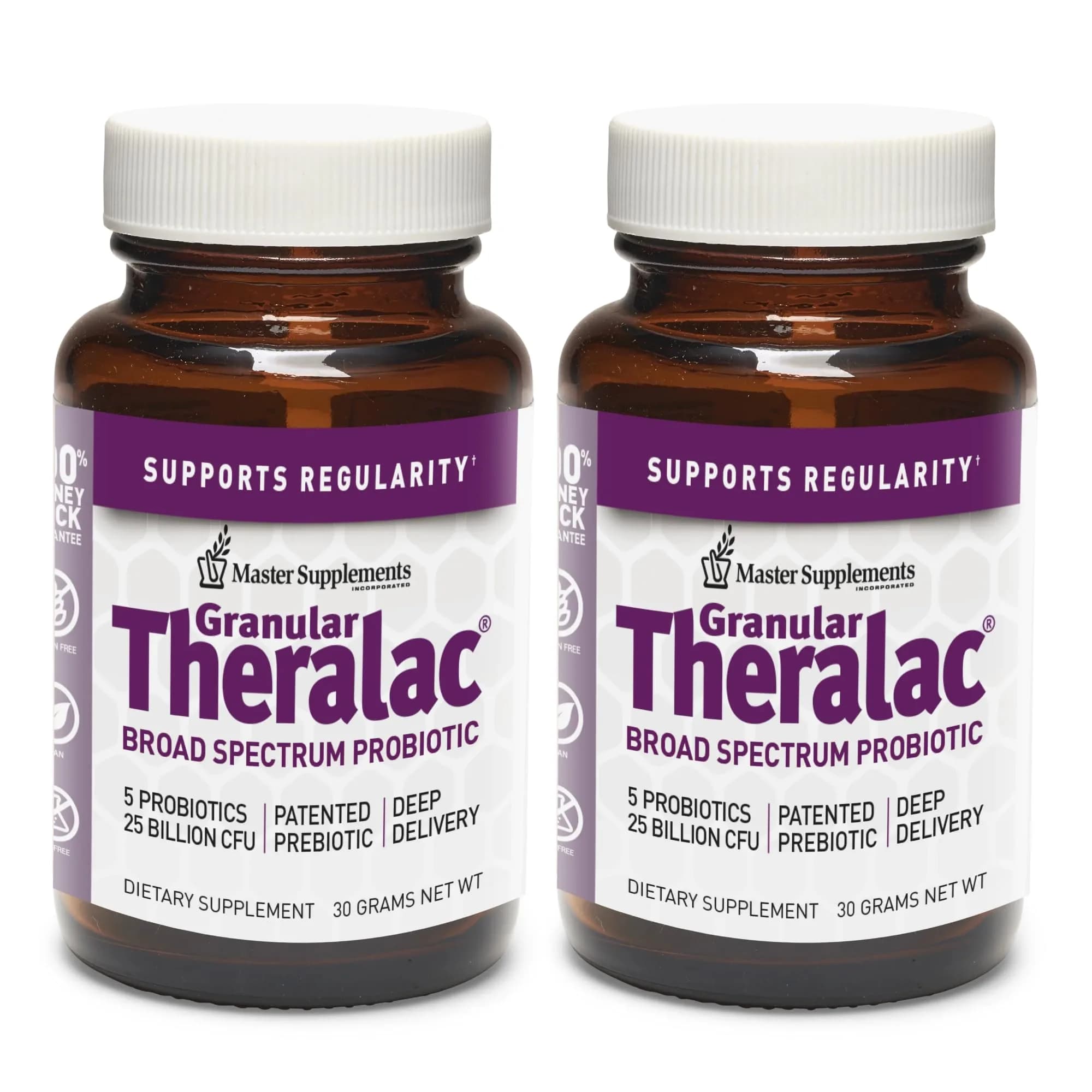 Master Supplements Granular Theralac 1.05 oz Pack of 2 | Multi-Strain Probiotic Powder for Gut & Immunity - main product image