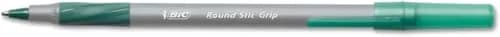 BIC Round Stic Grip Xtra Comfort Ball Pen Medium Pt 1.2mm Green | Fluid Writing, Soft Grip, Non-Refillable thumbnail 3