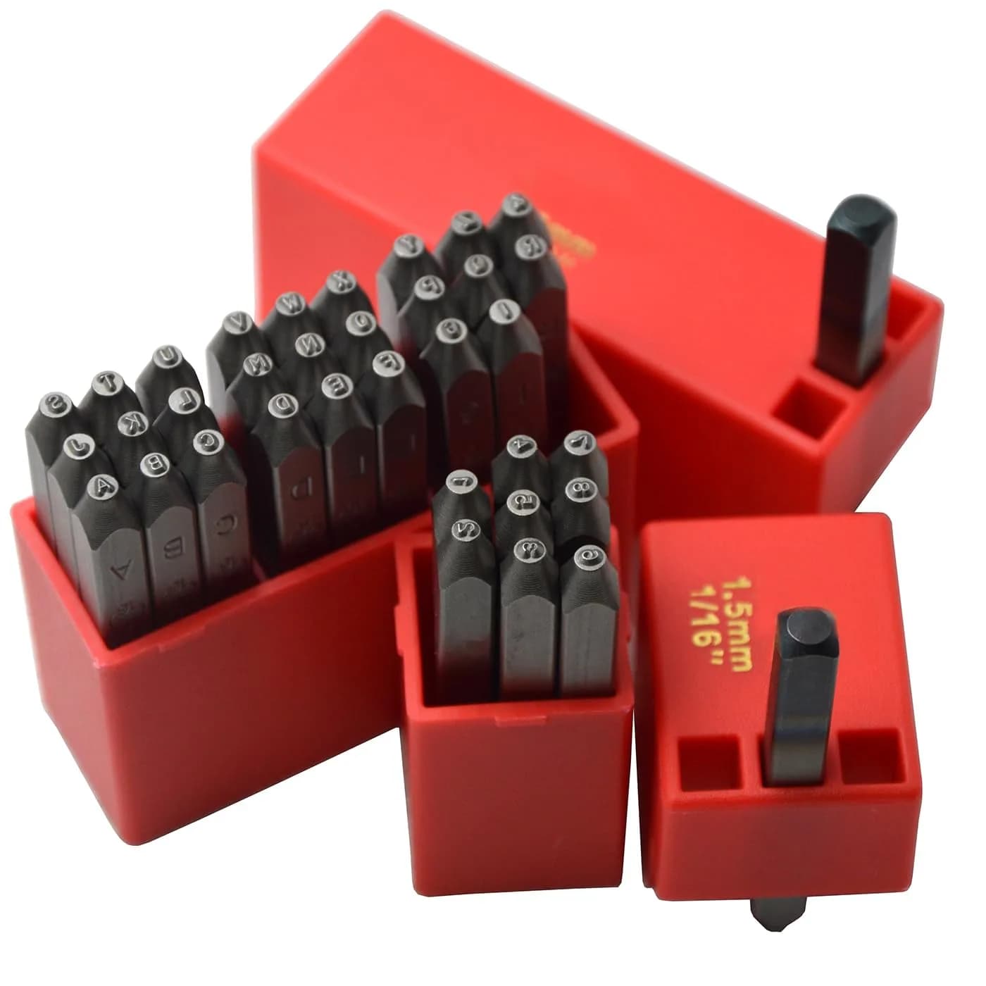 WKSTOOL Heavy Duty Steel Stamp Set 36pcs | Precise Metal & Leather Impressions, 1.5mm Letters & Numbers