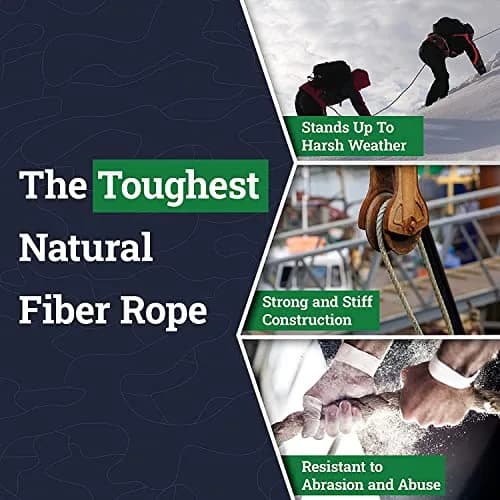 SGT KNOTS Twisted Sisal Rope, Natural Fiber, 1/4 inch x 10 feet | Heavy Duty Craft & DIY Rope thumbnail 5