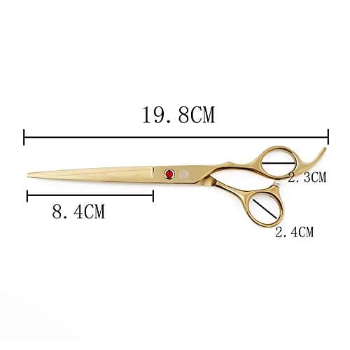 Purple Dragon 7" Dog Grooming Scissors Set with Rhinestone Accent - Golden | Sharp, Durable, Ice Calcined Japan Steel thumbnail 2