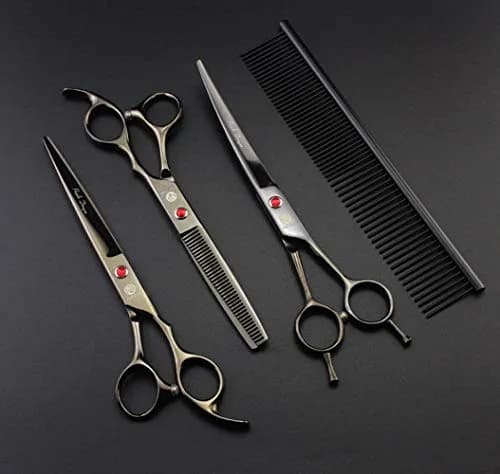 Purple Dragon Pet Grooming Scissors Set with Rhinestone Accent - Gray | 7" Stainless Steel Shears for Dogs & Cats thumbnail 6