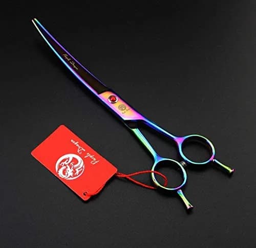 Purple Dragon 7" Dog Grooming Scissors Set with Rhinestone Accent - Rainbow | Sharp, Durable & Professional thumbnail 8