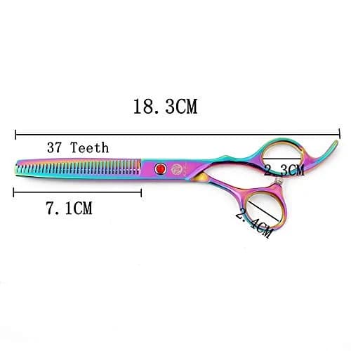 Purple Dragon 7" Dog Grooming Scissors Set with Rhinestone Accent - Rainbow | Sharp, Durable & Professional thumbnail 3