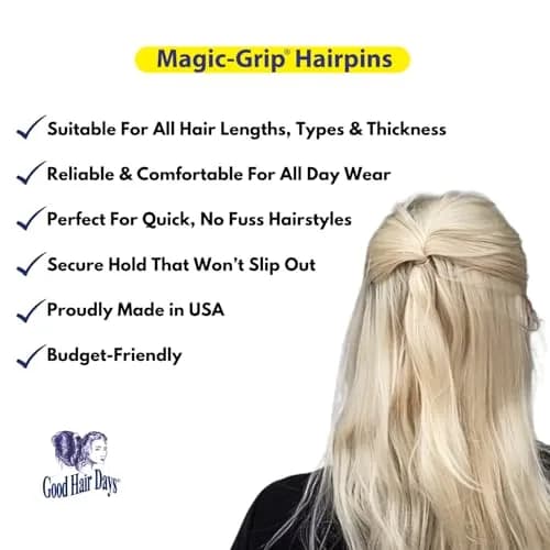 Good Hair Days Magic-Grip Styling U-Shaped Hair Pins, Strong Hold, 20 Pack | Tortoise Shell Pattern thumbnail 3