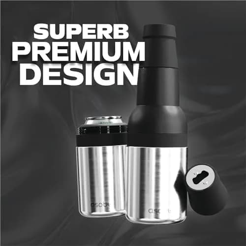 Asobu Frosty Beer Holder 590ml (20 Fl Oz) | Vacuum Insulated Stainless Steel Can & Bottle Cooler with Built-in Opener thumbnail 5