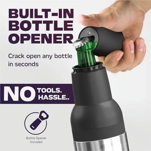 Asobu Frosty Beer Holder 590ml (20 Fl Oz) | Vacuum Insulated Stainless Steel Can & Bottle Cooler with Built-in Opener thumbnail 4