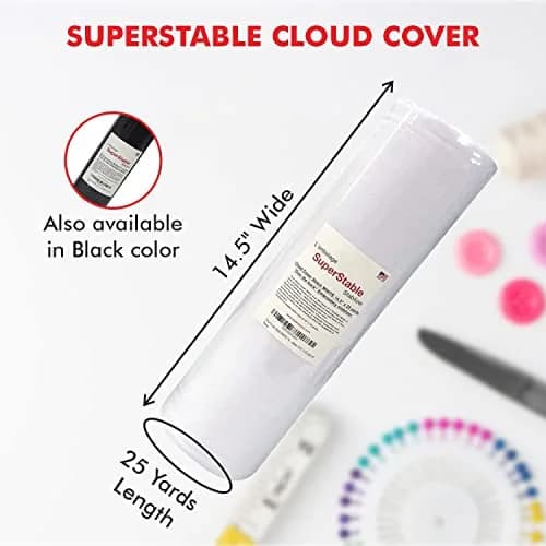 Superpunch Cloud Cover Iron-On Stitch Backing White 37cm (14.5in) x 22.86m (25yd) | Soft Backing for Itchy Embroidery thumbnail 2