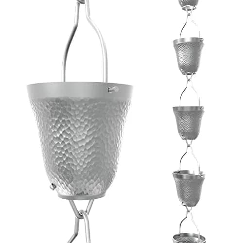 Rain Chains Direct Contempo Rain Chain 8.5 FT | Durable Milled Aluminum Gray for Outdoor Decor thumbnail 1