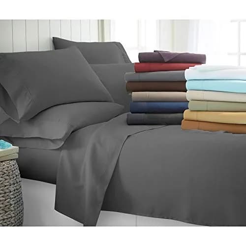 Linen Market California King Sheet Set 6 Piece Aqua | Breathable Cooling Microfiber with Deep Pockets & Wrinkle-Free Finish thumbnail 2