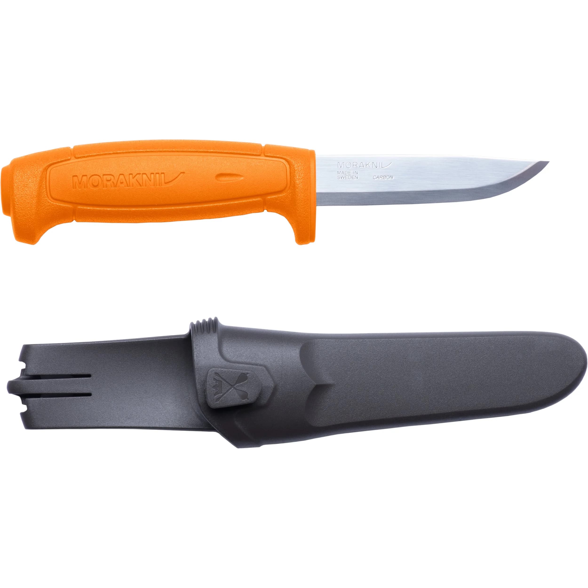 Morakniv Craftline Basic 511 Fixed-Blade Knife 9.1cm (3.6 Inch) | High Carbon Steel Utility Knife with Combi-Sheath — Orange